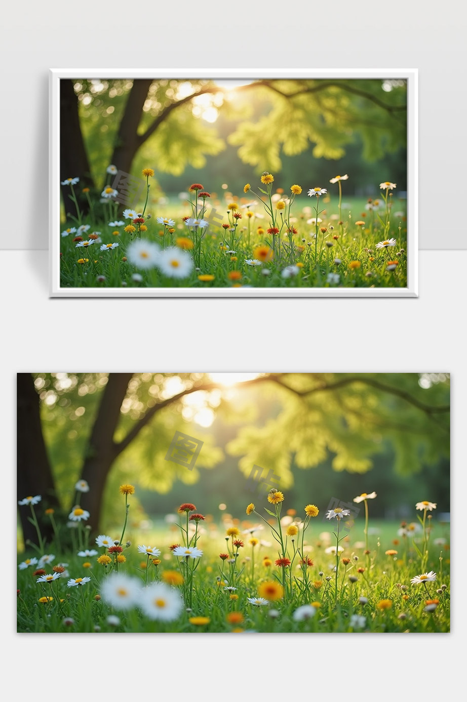 阳光洒落下的花海绚丽芬芳