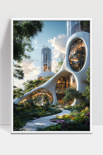 未来生态建筑融合大自然的创新设计理念展现