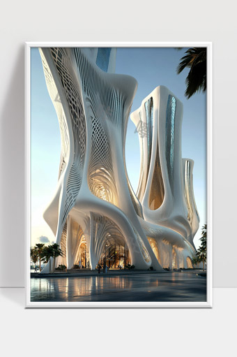 未来主义风格异形建筑现代城市地标设计