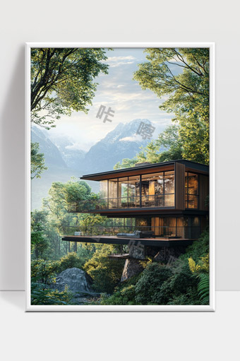 静谧山林中的现代玻璃别墅与自然和谐共融