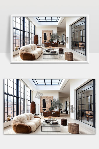 现代简约风格客厅大面积玻璃采光设计