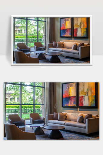 现代简约风格客厅宽敞明亮温馨舒适家居环境