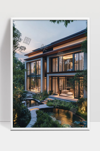 现代别墅园林设计与自然景观完美融合展示