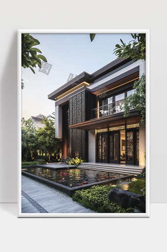 现代庭院别墅设计融合中式元素与自然景观
