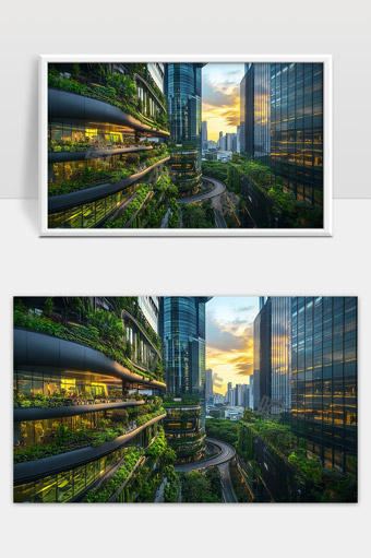 城市绿色建筑与现代都市景观完美融合