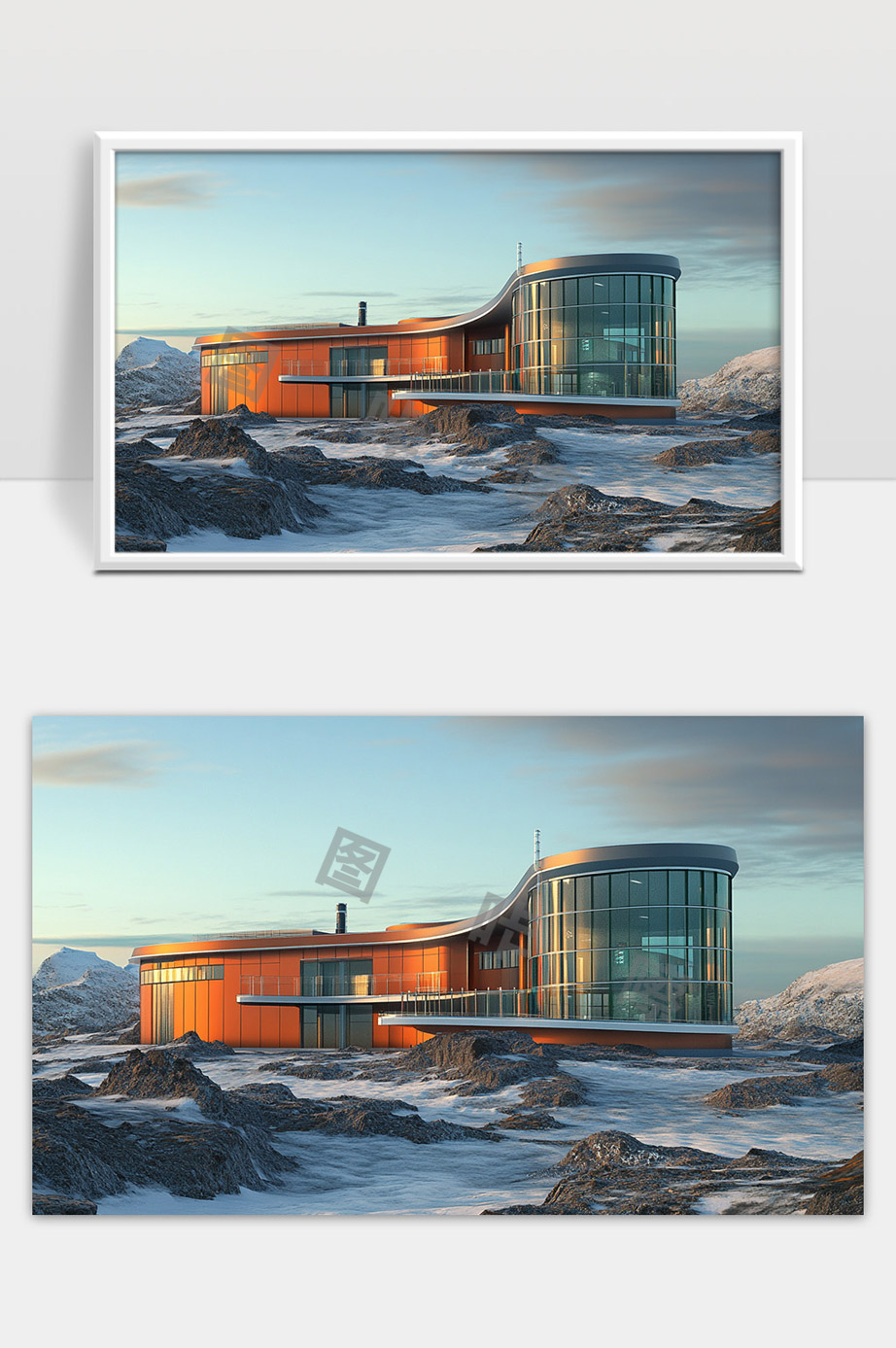 现代极地科考站建筑与自然环境融合之美