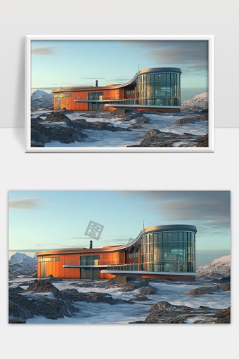 现代极地科考站建筑与自然环境融合之美