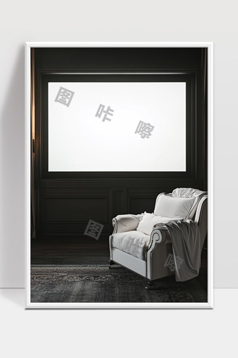 极简现代风格温馨舒适客厅白色单人沙发