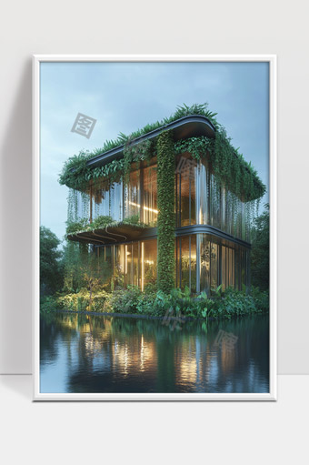 现代绿色环保别墅自然环境与水景相结合设计