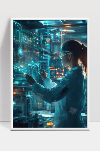 未来科技实验室智能数据分析与科研人员操作场景