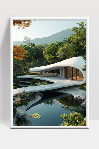 现代流线型建筑与自然景观完美融合别墅设计