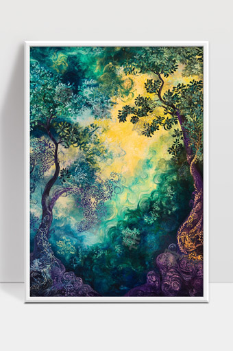 梦幻森林中的光影交织与自然之美