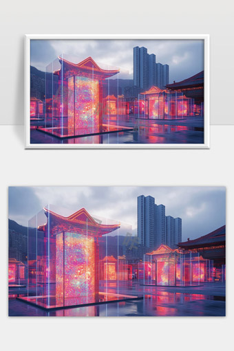 现代科技与传统建筑相融合的数字艺术展览