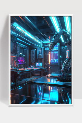 未来科技智能机械臂操作高科技实验室场景