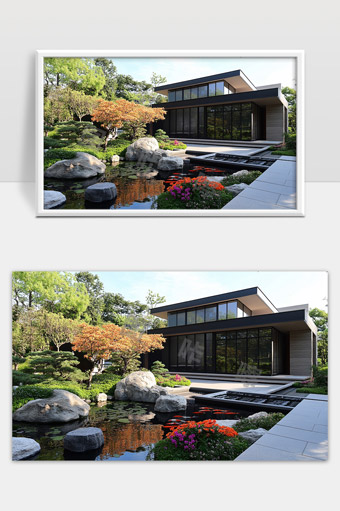 现代别墅庭院景观设计融合自然与建筑美学