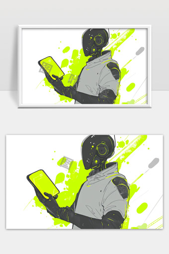 未来科技机器人智能设备操作场景数字时代