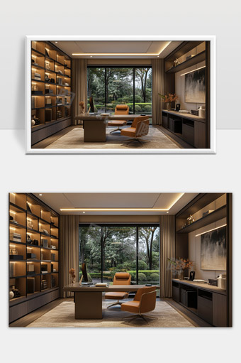 现代简约风格宽敞舒适办公空间设计与自然景观融合