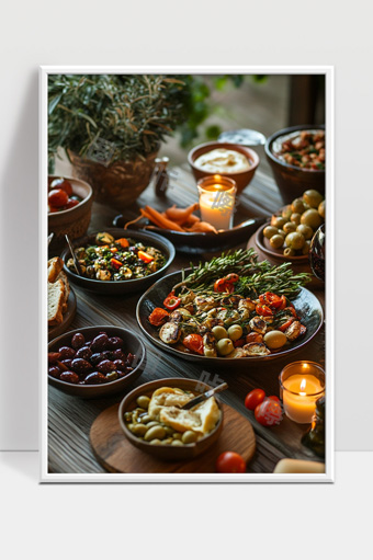 丰富多样的地中海风味家常美食摆盘