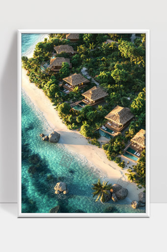 热带海岛豪华度假别墅滨海风光美景