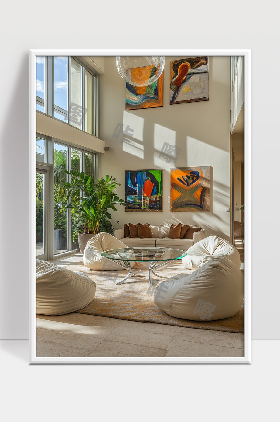 现代简约风格客厅阳光充足舒适休闲空间设计