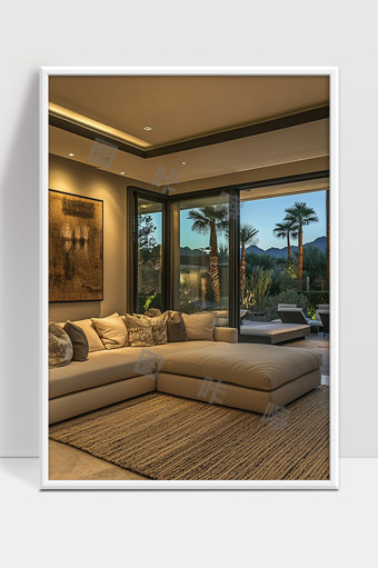 现代温馨宽敞客厅大窗户阳光自然景观舒适装修设计