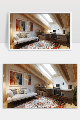 温馨阁楼家居办公休闲空间现代简约风格设计