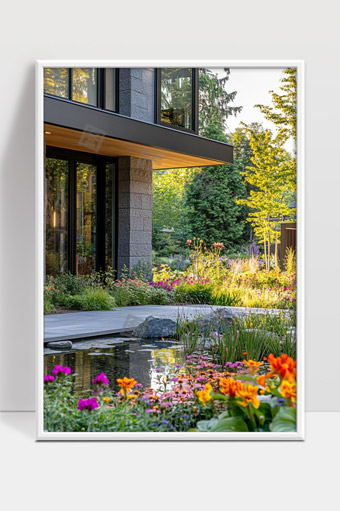 现代别墅花园景观设计自然与建筑完美融合