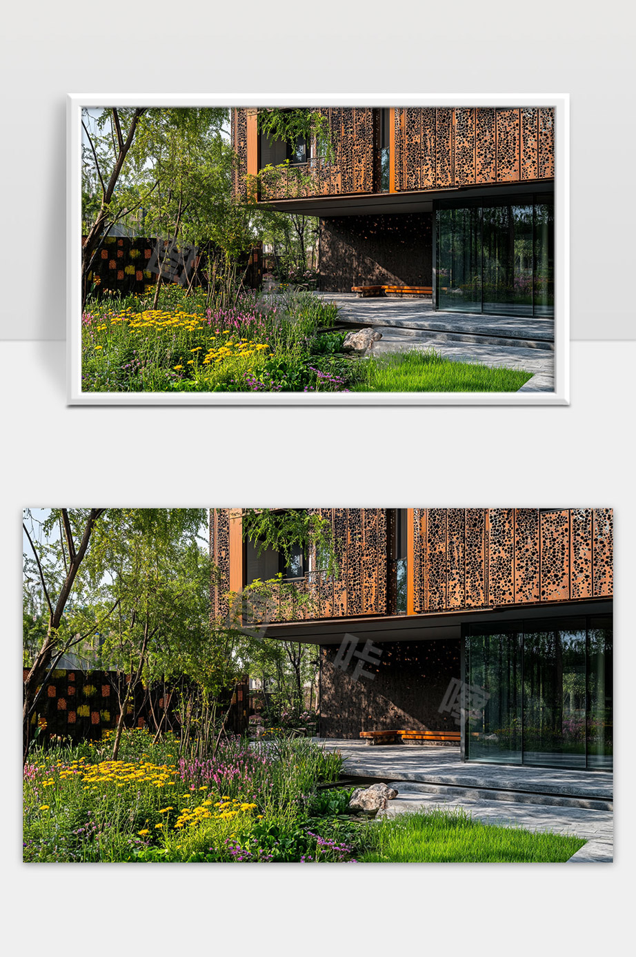 现代建筑与自然花园相结合的绿色生态空间设计