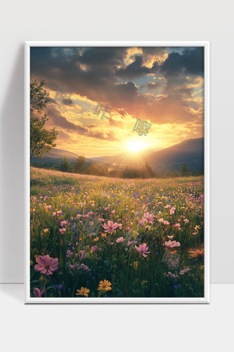 阳光洒满花海绽放美丽自然风光