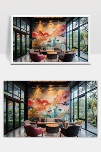 现代简约风格客厅宽敞明亮自然光照温馨舒适空间设计