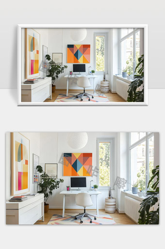现代简约风格明亮温馨的居家办公空间设计