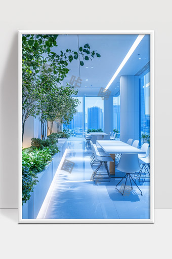 现代办公空间自然绿植与城市景观融合设计