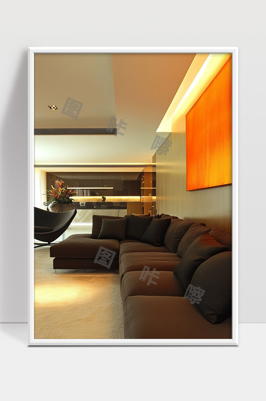 现代简约风格宽敞舒适客厅室内装修设计