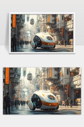 未来城市智能机器人巡逻与高科技交通场景