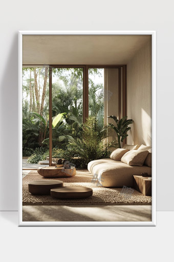 现代简约风格客厅自然绿植环绕温馨舒适空间