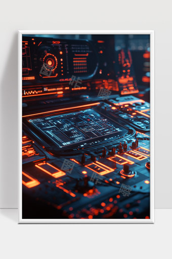 高科技未来感智能控制台展示未来操作界面