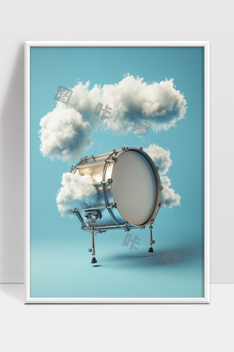 鼓乐与云朵相融合创意音乐艺术装置