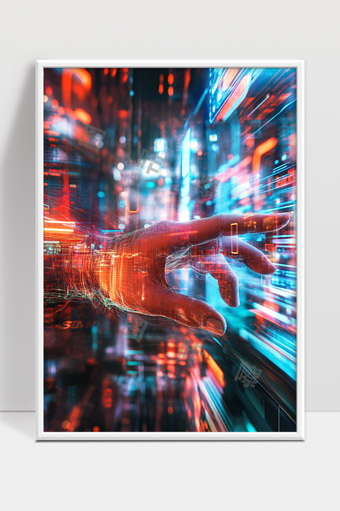 未来科技数字手势操控智能数据交互虚拟世界场景