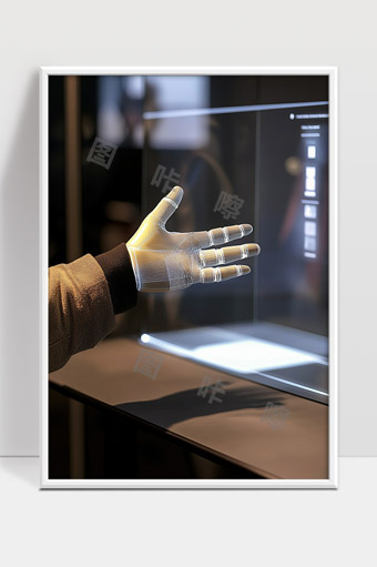 未来科技感虚拟现实智能交互手势识别展示