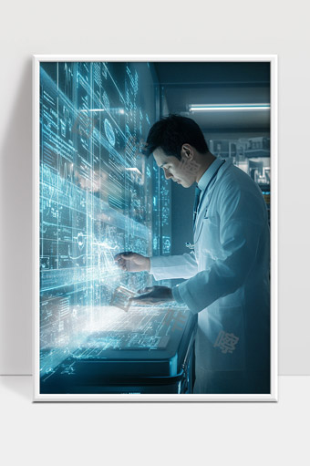 医生利用先进科技设备进行数据分析和研究