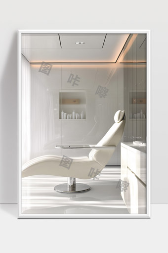 现代简约风格的舒适白色躺椅浴室空间设计