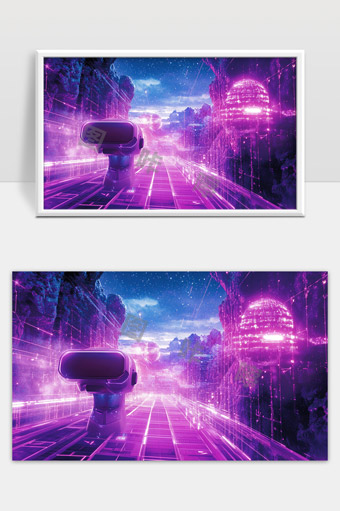 虚拟现实沉浸未来科技光影虚幻空间探索