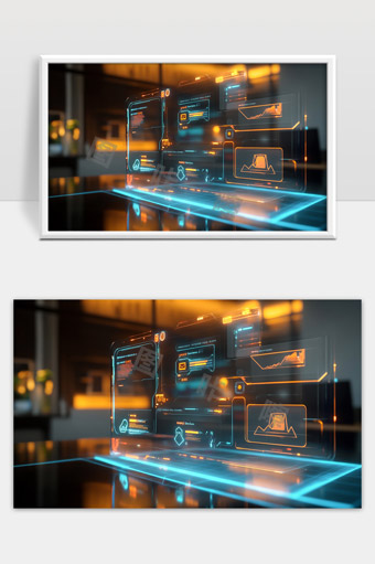 未来科技虚拟界面智能数据交互操作系统展示