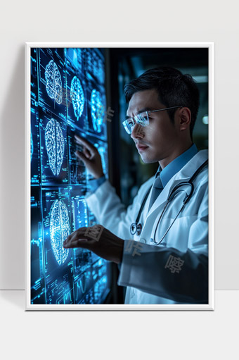 医生利用先进脑部扫描技术进行诊断分析