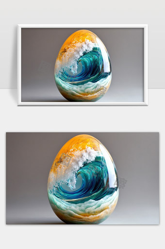 海洋之心玻璃蛋内部巨浪艺术展示