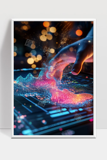 未来科技数字界面手势操控数据可视化展示