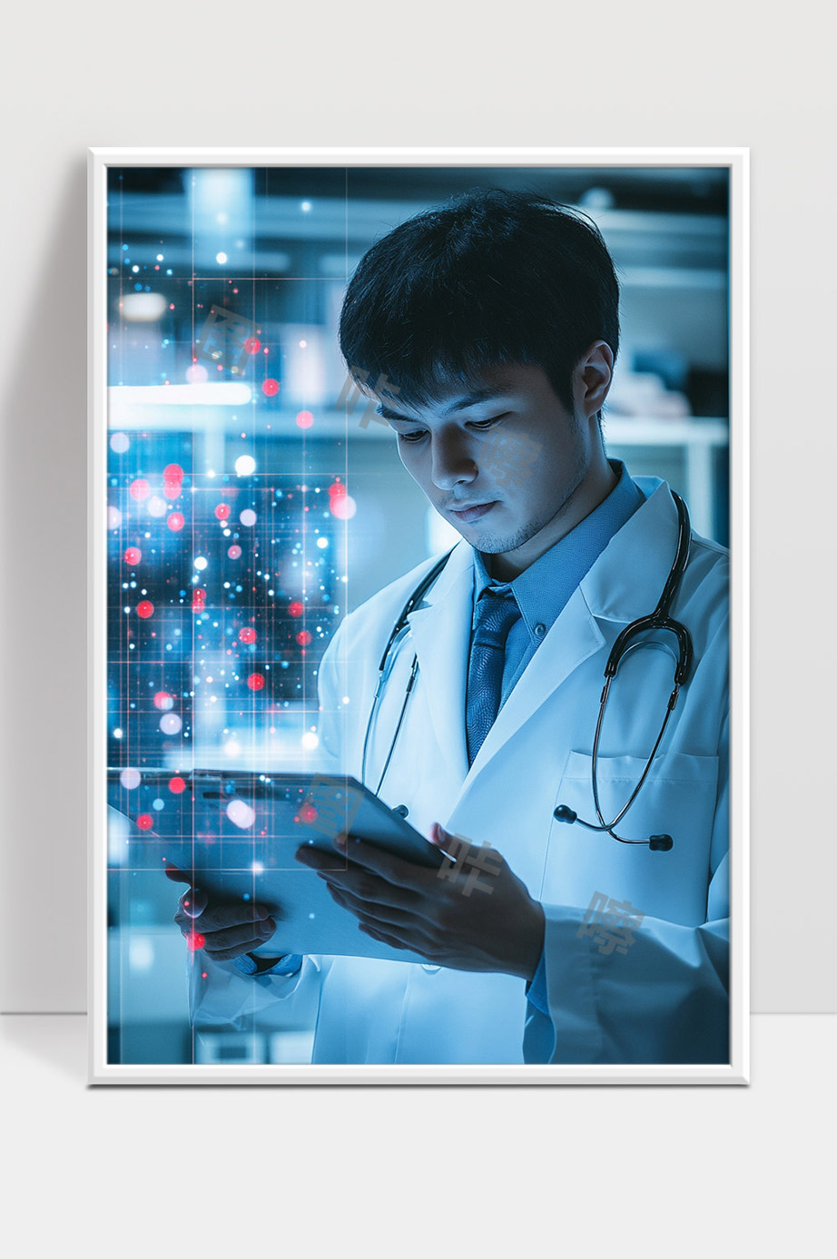 医生利用数字技术进行医疗数据分析研究