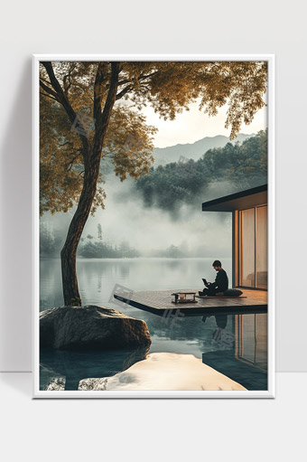 湖畔静谧宜人自然景观与现代建筑融合之美