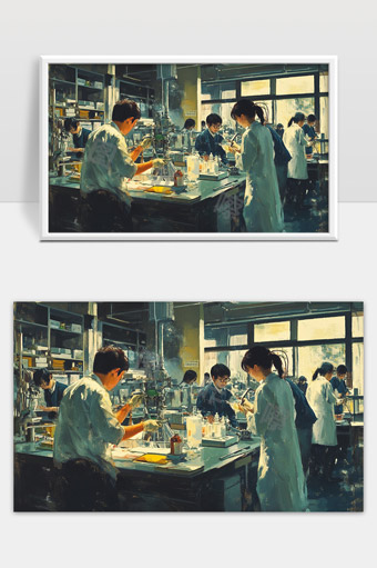 实验室科研人员专注进行科学试验研究工作场景