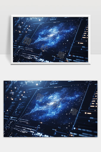 科技感宇宙星系数据分析未来空间探索界面设计